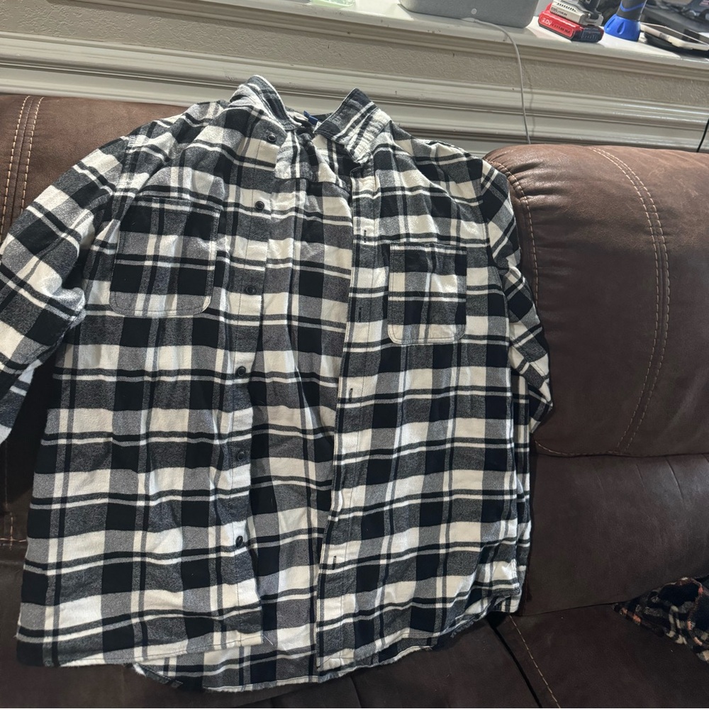 Large plaid button up